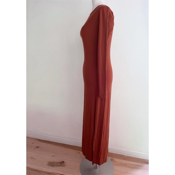 EUC Aritzia Wilfred Neptune Stretch Jersey Long Sleeves Slit Bodycon Maxi  Dress - Picture 5 of 10